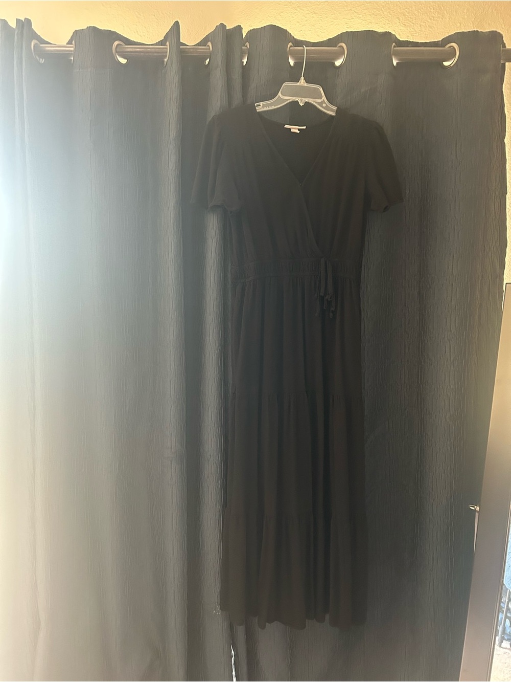 Knox Rose Black Wrap Maxi Dress with Tie Waist